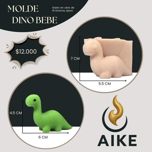 Molde Dinosaurio Bebé para Velas | Molde Infantil Decorativo en Silicona