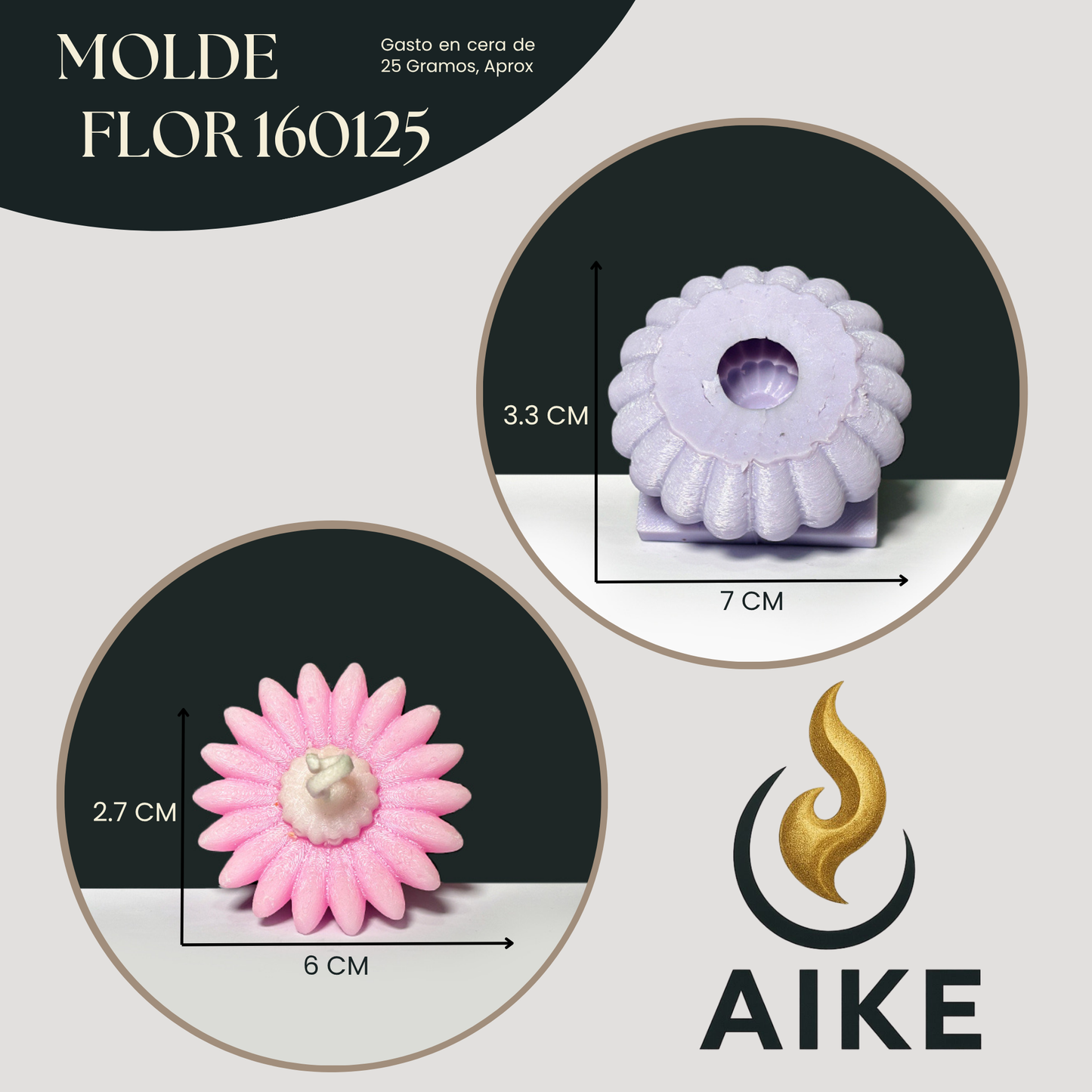 Molde Flor 160125 para Velas | Molde de Silicona Decorativo Tipo Margarita