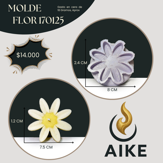 Molde Flor para Velas Artesanales y Aromáticas | Molde de Silicona 3D Decorativo Modelo 170125