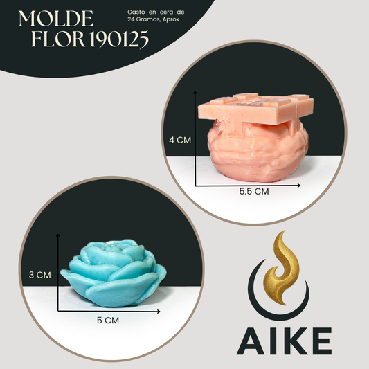Molde Flor 190125 Tipo Rosa para Velas | Molde de Silicona 3D Decorativo