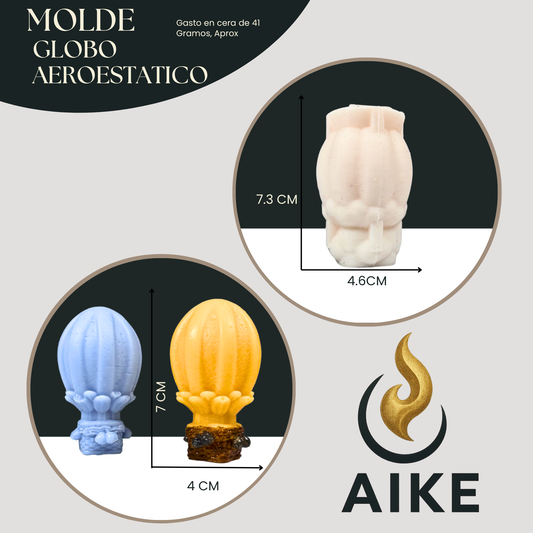 Molde Globo Aerostático para Velas Artesanales y Aromáticas | Molde de Silicona 3D Decorativo