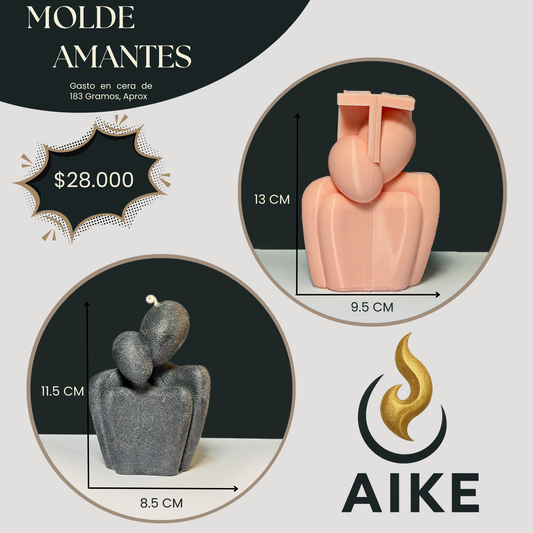 Molde Amantes para Velas Artesanales y Aromáticas | Molde de Silicona 3D Decorativo