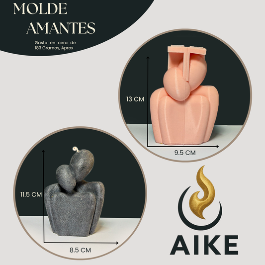 Molde Amantes para Velas Artesanales y Aromáticas | Molde de Silicona 3D Decorativo