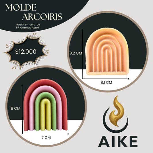 Molde Arcoíris para Velas Artesanales y Aromáticas | Molde de Silicona 3D Decorativo