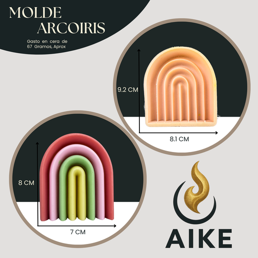 Molde Arcoíris para Velas Artesanales y Aromáticas | Molde de Silicona 3D Decorativo
