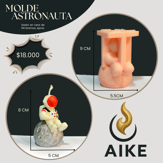 Molde Astronauta en la Luna para Velas | Molde Silicona 3D Decorativo Espacial