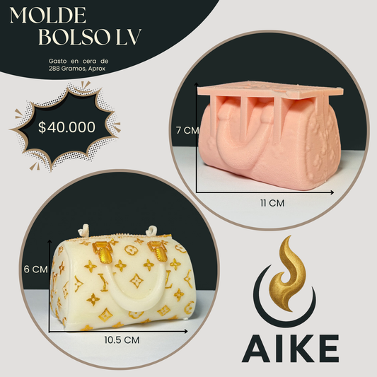 Molde Bolso Tipo LV para Velas Artesanales y Aromáticas | Molde de Silicona 3D Decorativo