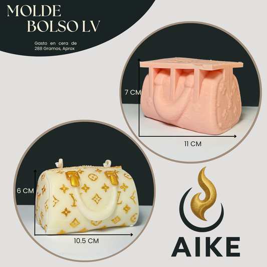 Molde Bolso Tipo LV para Velas Artesanales y Aromáticas | Molde de Silicona 3D Decorativo