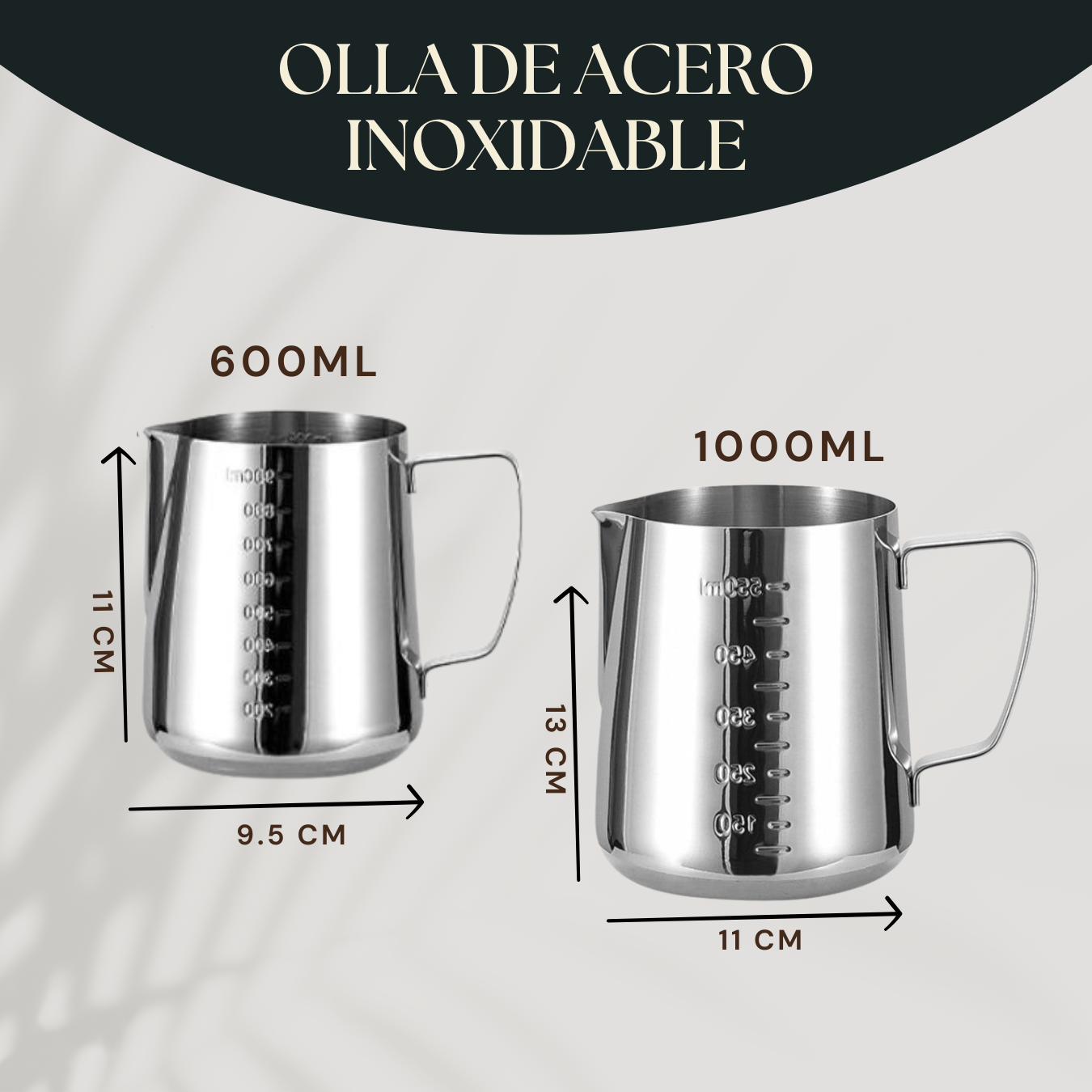 Jarra de Acero Inoxidable con Pico Vertedor | Recipiente Profesional para Verter Cera