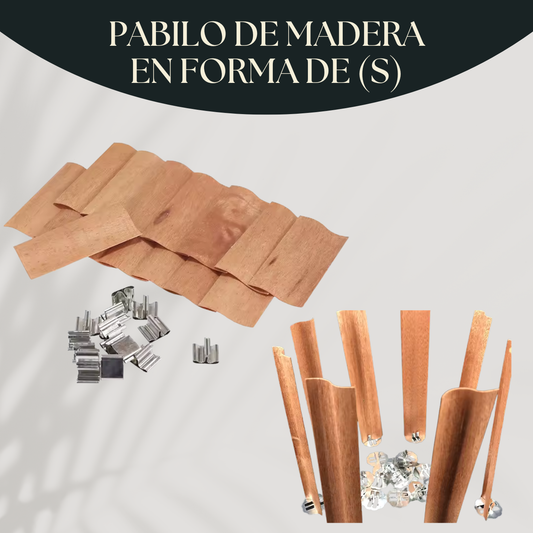 Pabilo de Madera en Forma de S para Velas | Mecha Decorativa Premium