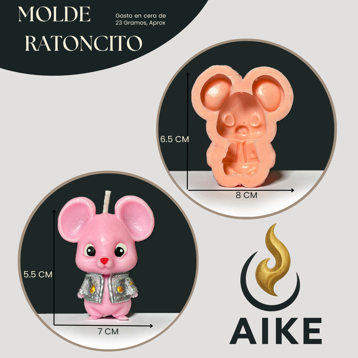 Molde Ratoncito para Velas | Molde Decorativo Infantil en Silicona