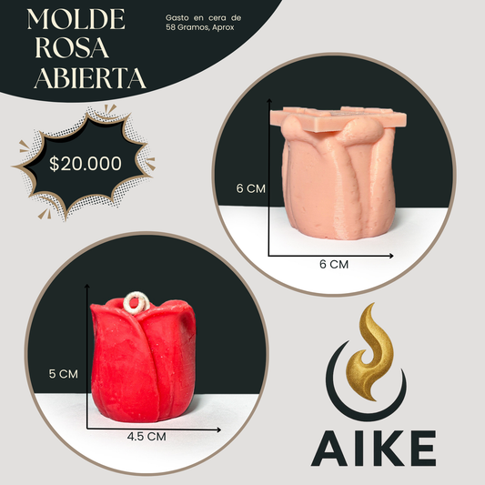 Molde Rosa Cerrada para Velas | Molde de Silicona 3D Flor Decorativa Premium
